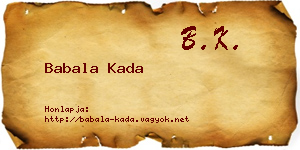 Babala Kada névjegykártya